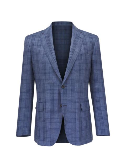 plaid notched lapel blazer