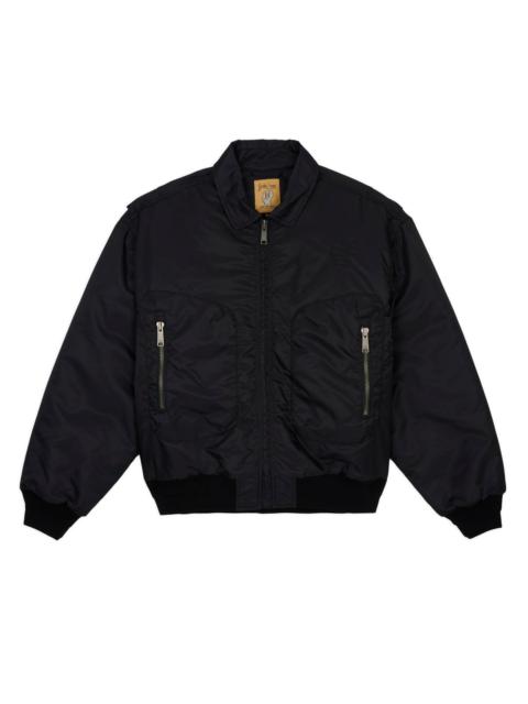 Embroidered 3D Flight Jacket  - Black