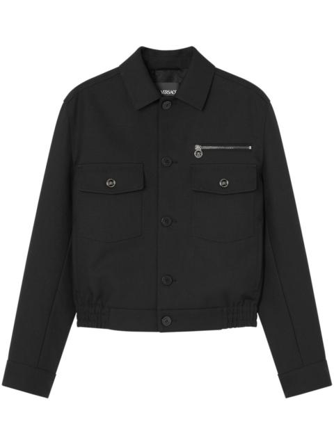 flap-pocket wool jacket