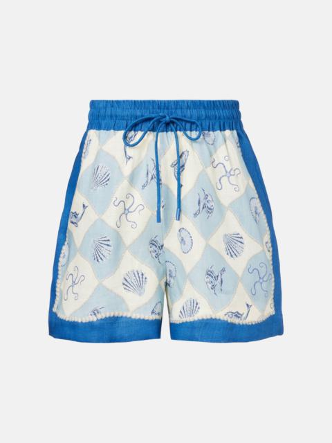 Pia printed high-rise shorts