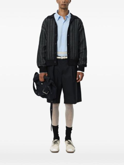 striped button-up cardigan