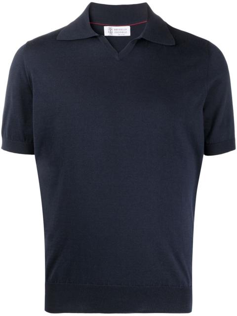 rib-trimmed cotton polo shirt