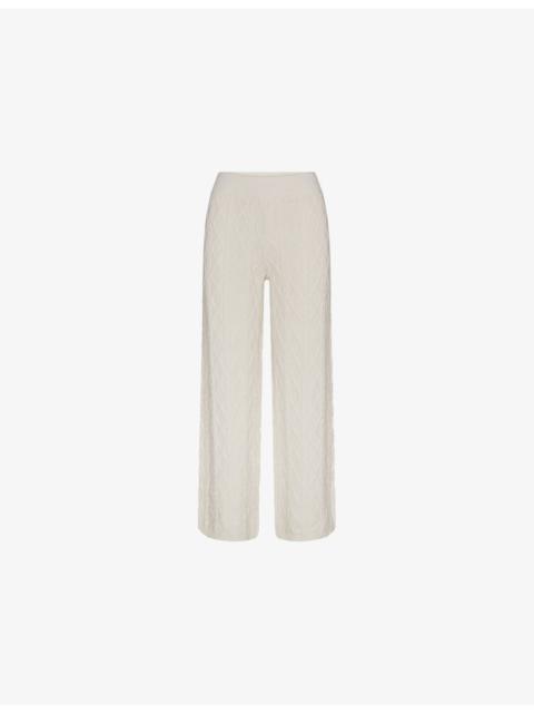Cable-Knit Straight Leg Trousers