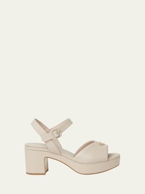 Soft Nappa Ankle Strap Platform Sandals