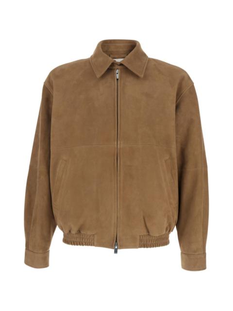 goat suede zip jacket