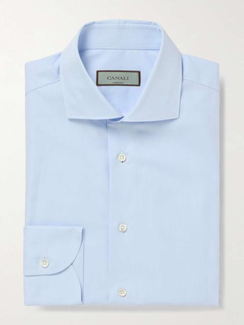 Cutaway-Collar Cotton-Poplin Shirt
