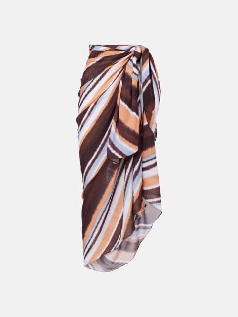 Abaya striped beach cover-up