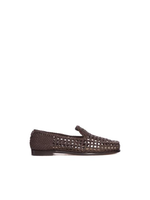 perforated-pattern loafers