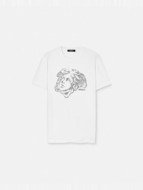 Crystal Embroidered Medusa Study T-Shirt