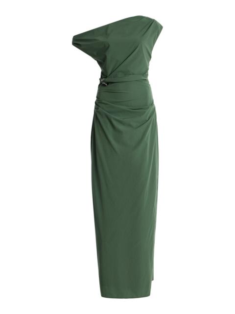 Exclusive Sol Ruched Maxi Dress green