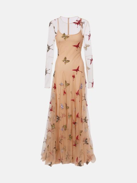 Patch-appliqué maxi dress