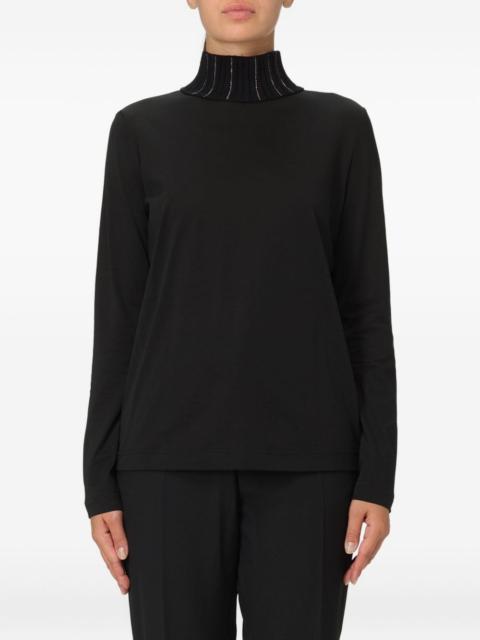 roll-neck ribbed-knit jumper
