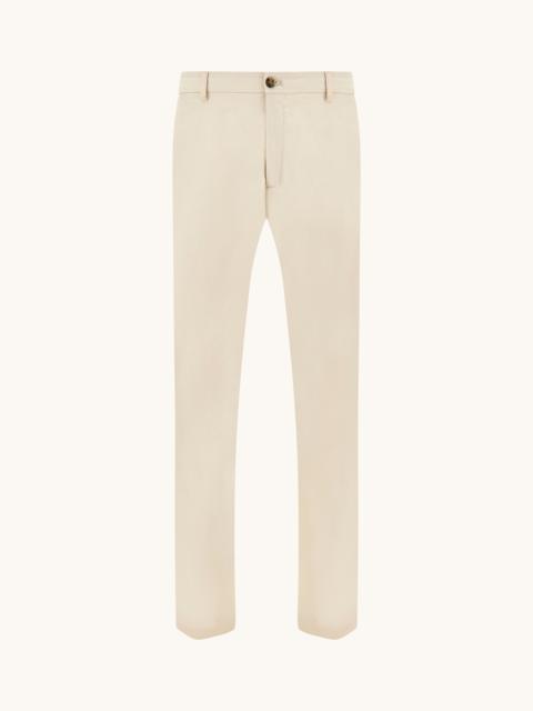 WIDE‑LEG TROUSERS IN STRETCH COTTON WITH PLEATS