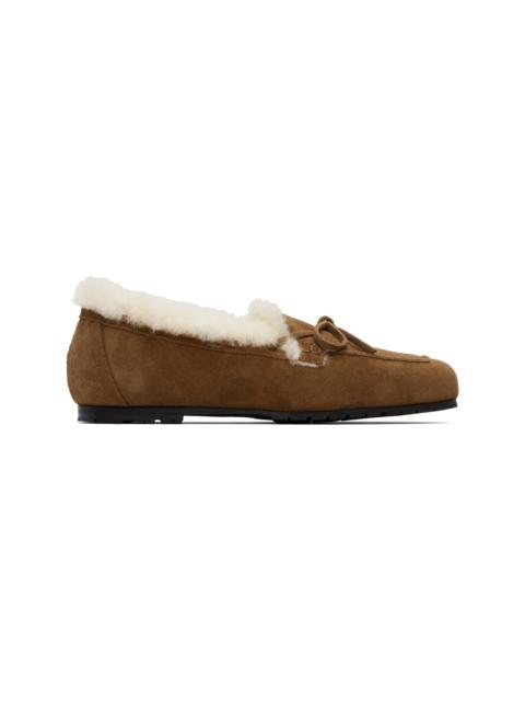 Brown Jasper Shearling Loafers