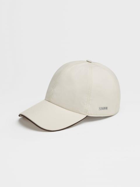 WHITE TECHNICAL FABRIC BASEBALL CAP