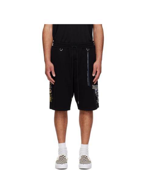 Black Multi Patched Shorts