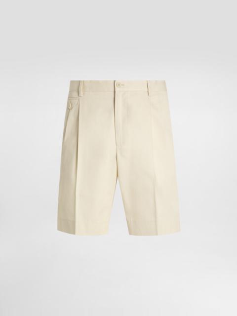 Cotton gabardine bermuda shorts