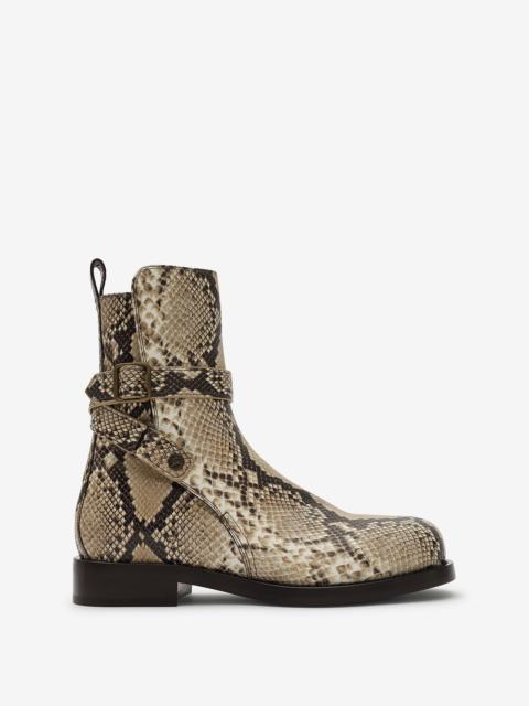 Python-print Leather Ledger Boots​​