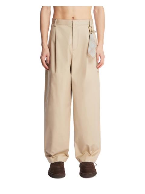 Beige Wide-Leg Trousers