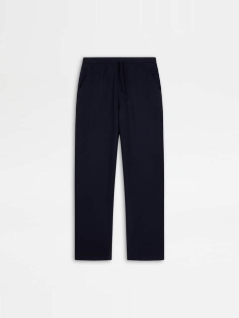 JOGGING PANTS IN CASHMERE BLEND JERSEY - BLUE