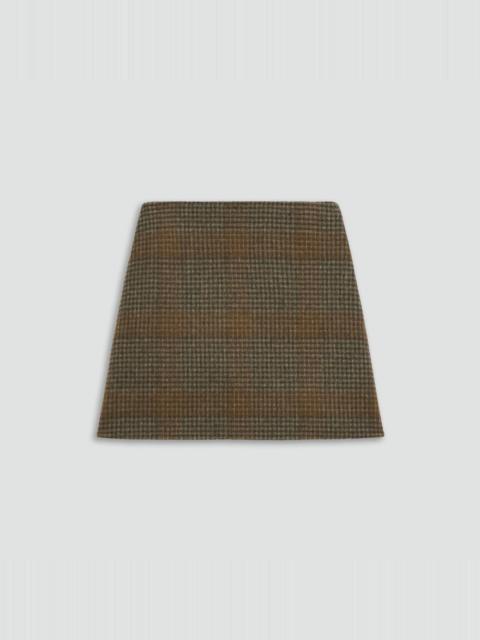 A-Line Mini Skirt in Plaid Wool-Cashmere