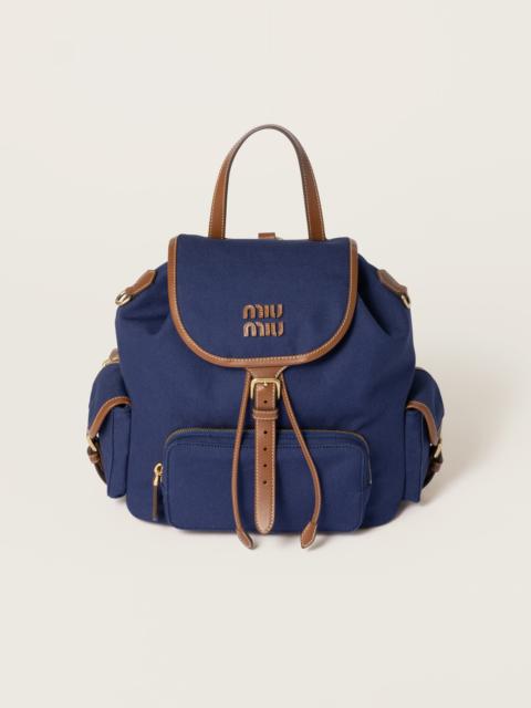 Canvas and leather backpack