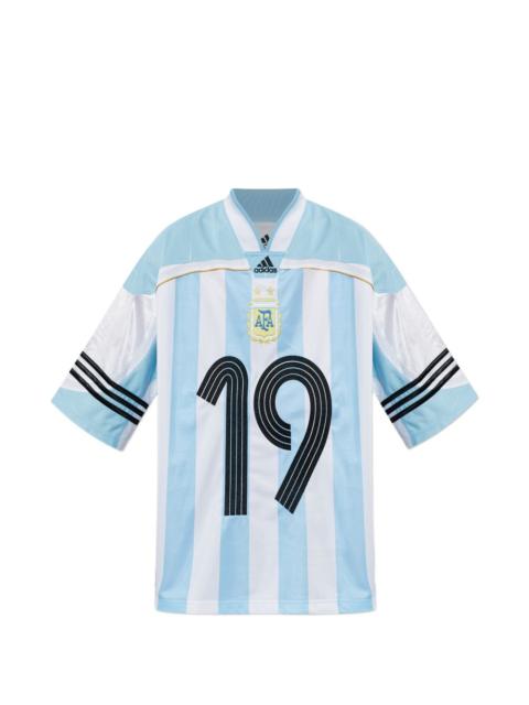 striped v-neck T-shirt