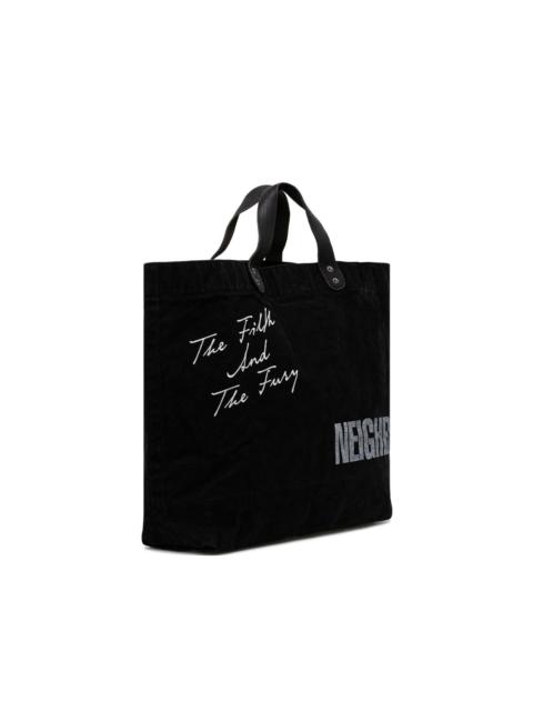 Washed Canvas leather-handle tote bag