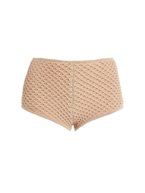 Cotton Knit Mesh Shorts khaki