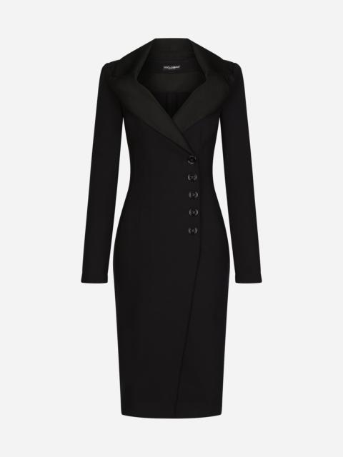 Technical jersey midi coat dress