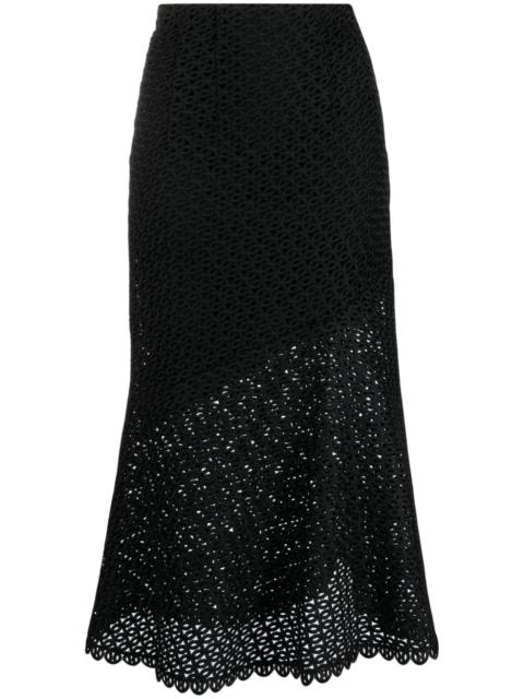 Graphic Performance macramÃ© midi skirt