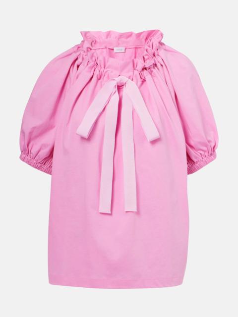 Off-shoulder cotton jersey top