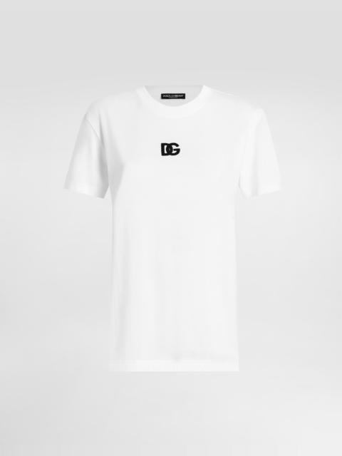 Jersey T-shirt with DG logo embroidery