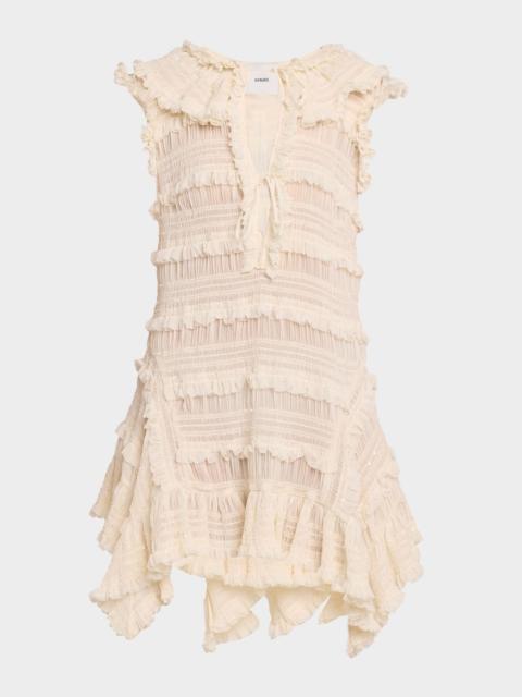 Nora Shirred Chiffon Mini Dress