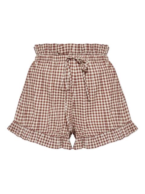 gingham ruffled shorts