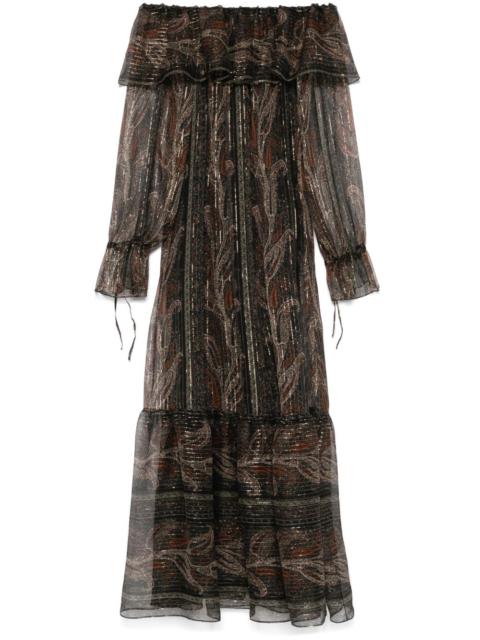 paisley muslin maxi dress