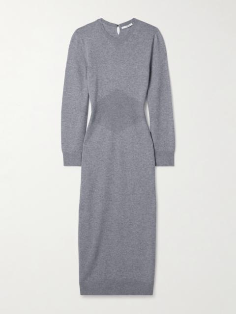 Paneled Cashmere Midi Dress