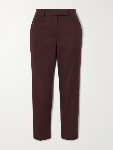 Cotton-blend Twill Straight-leg Pants