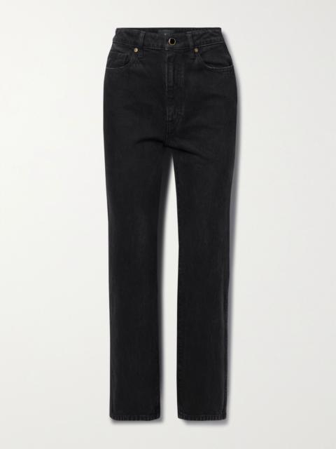 Abigail cropped high-rise straight-leg jeans Black