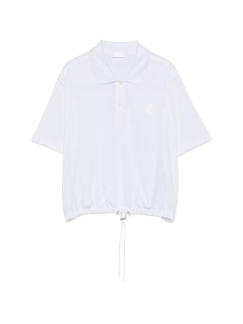 drawstring-hem polo top