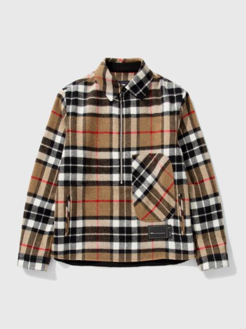 HALF ZIP-POCKET WOOL SHIRT