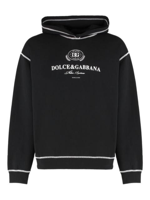 logo-print cotton hoodie