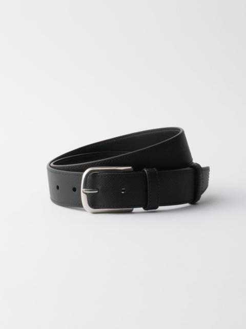 Saffiano leather belt
