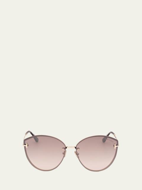 Evangeline Metal Cat-Eye Sunglasses