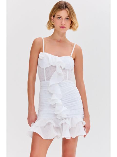 SILK PLISSE STRAPLESS MINI DRESS