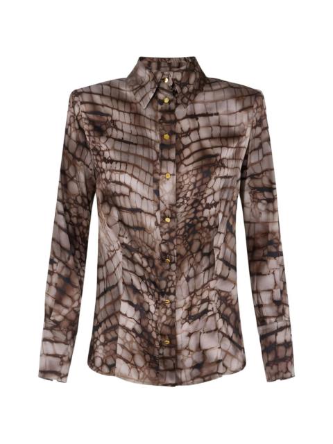 alligator-print shirt