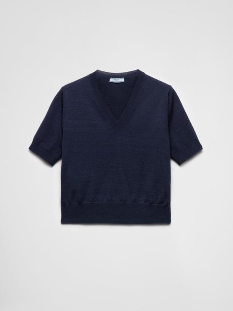 V-neck wool sweater