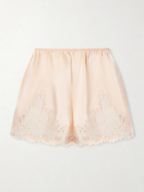 Iona Lace-trimmed Silk-satin Shorts