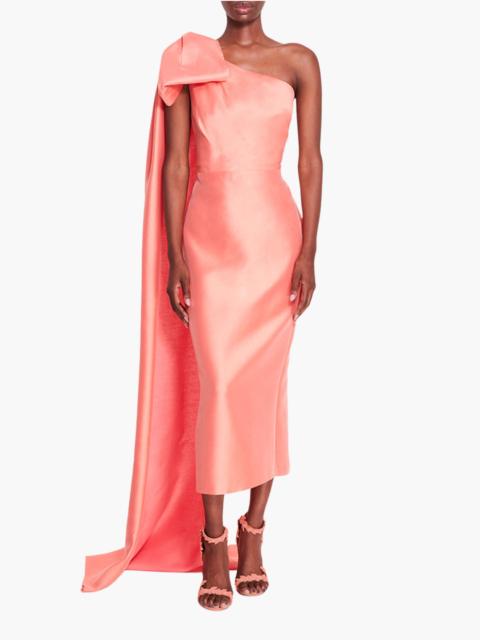 SILK MIKADO MIDI DRESS