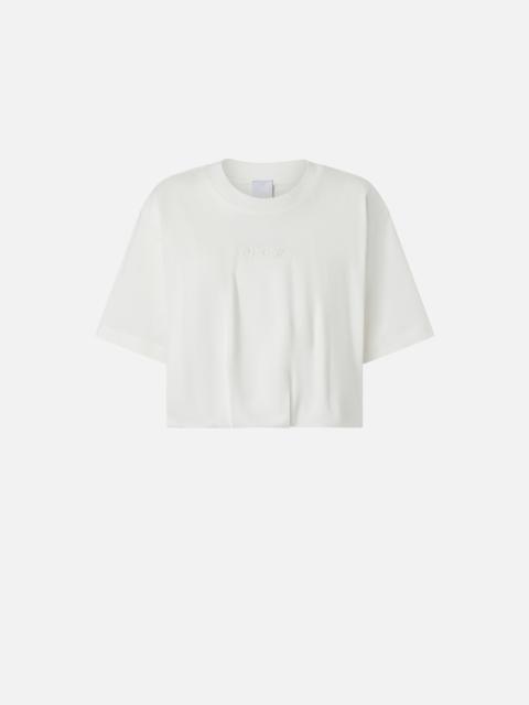 SHORT AND LOOSE T-SHIRT WITH LOGO EMBROIDERY